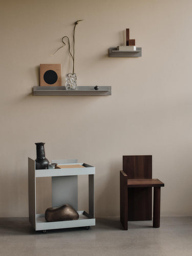 Estantería de Pared Lager Grande de Aluminio Cepillado para Almacenamiento Moderno y Minimalista