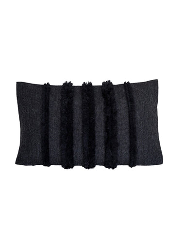 Cojín lumbar negro de alpaca