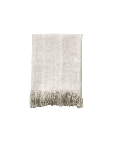 Manta blanca de lana de alpaca