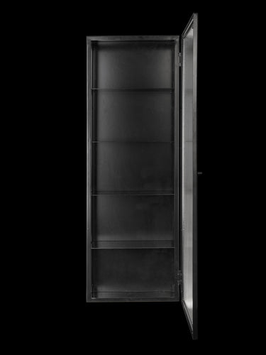 Armario de pared Haze alto 35x100 cm negro con cristal