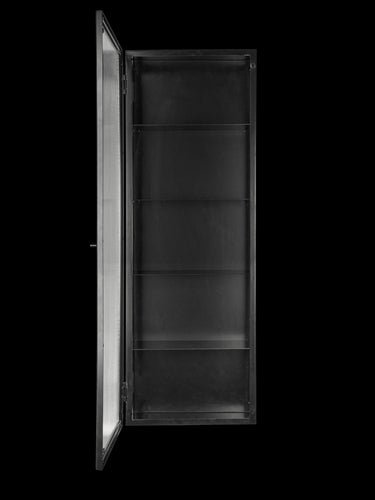Armario de pared Haze alto 35x100 cm negro con cristal