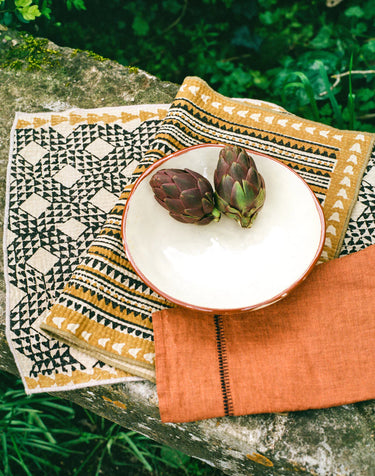 Manteles individuales de tela india Kantha