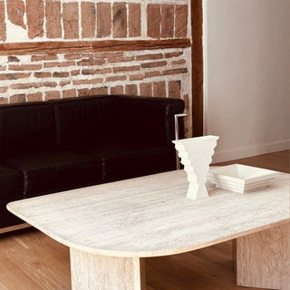 Mesa de centro de mármol travertino vintage - colección de mesas de centro de Matuta Home