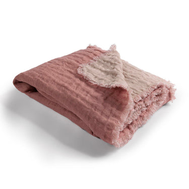 Detalle manta lino gofrado reversible European Flax Le Monde Sauvage