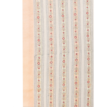 Cortina voile algodón floral verde pálido detalle lazos Le Monde Sauvage