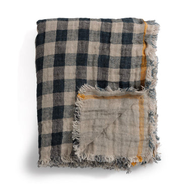 Plaid de lino lavado gofrado reversible Le Monde Sauvage