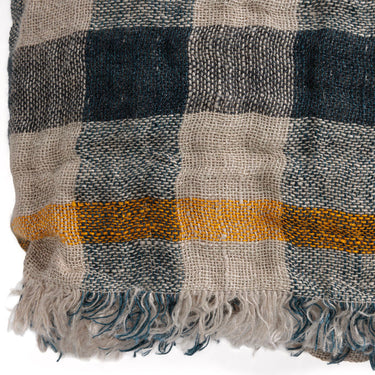 Plaid lino gofrado reversible detalle reverso liso Le Monde Sauvage