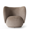 Sillón Lounge Rico de Terciopelo Desgastado color Arena