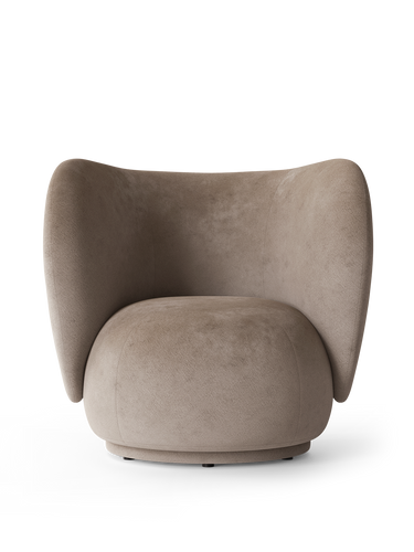 Sillón Lounge Rico de Terciopelo Desgastado color Arena