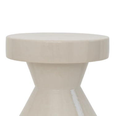 Mesa Auxiliar Sculptural Cerámica Natural 30x30x35 cm