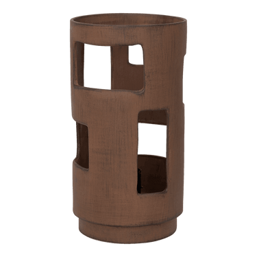 Lámpara de mesa de cerámica marrón perforada, imagen 5