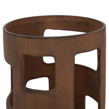 Lámpara de mesa de cerámica marrón perforada, imagen 4
