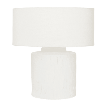 Lámpara de mesa de cerámica blanca y algodón, imagen 5