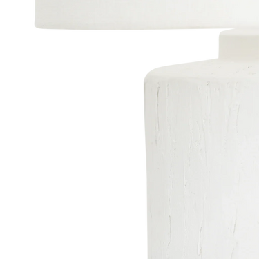 Lámpara de mesa de cerámica blanca y algodón, imagen 4