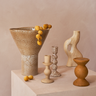 Jarron ceramica reciclada beige esmalte reactivo detalle Urban Nature Culture