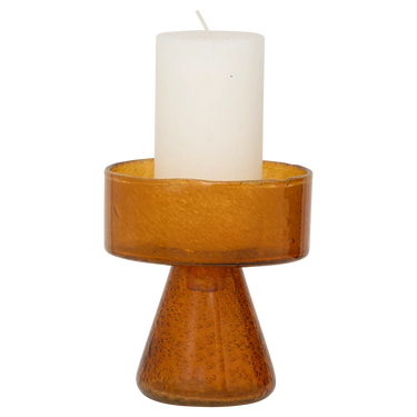 Portavelas Cody Vidrio Reciclado Inca Gold 13x14 cm