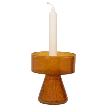 Portavelas Cody Vidrio Reciclado Inca Gold 13x14 cm