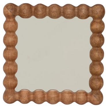 Espejo De Pared Sot Madera De Mango Nogal 25x3x25 cm