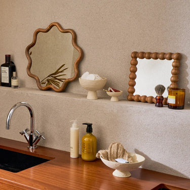 Espejo De Pared Sot Madera De Mango Nogal 25x3x25 cm