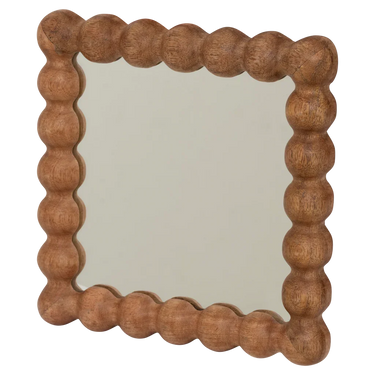 Espejo De Pared Sot Madera De Mango Nogal 25x3x25 cm