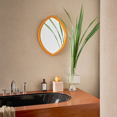 Espejo De Pared Mango Madera Naranja 48x3x66 cm