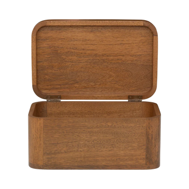 Caja De Almacenaje Grande Tsha Madera De Mango Roble Dorado 28x18x14 cm