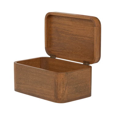 Caja De Almacenaje Grande Tsha Madera De Mango Roble Dorado 28x18x14 cm