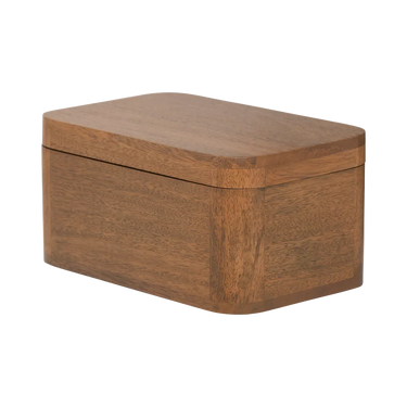 Caja De Almacenaje Grande Tsha Madera De Mango Roble Dorado 28x18x14 cm
