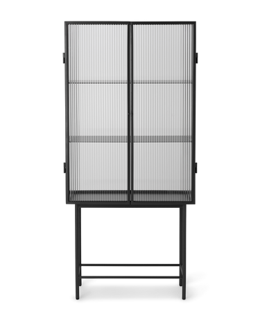 Vitrina Haze de cristal estriado negro en Matuta Home - imagen 2