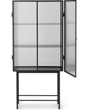 Vitrina Haze de cristal estriado negro en Matuta Home - imagen 3