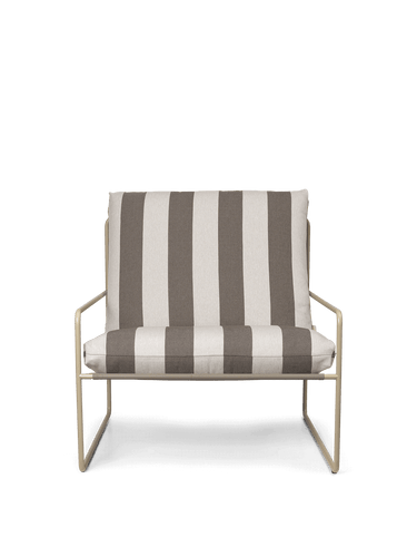 Sillón Unipersonal de Cashmere Rayado Chocolate para Decoración Moderna