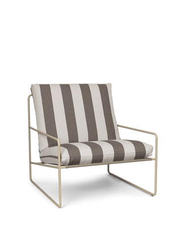 Sillón Unipersonal de Cashmere Rayado Chocolate para Decoración Moderna
