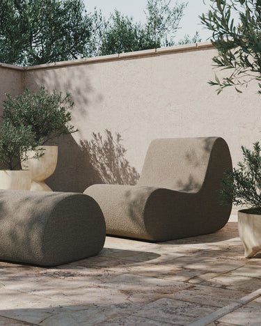 Puf Rouli de bouclé beige para salón en Matuta Home - imagen 2