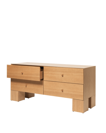 Cajonera Kuben de roble natural para almacenaje en Matuta Home - imagen 5