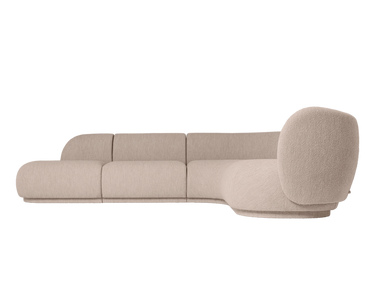 Reposabrazos Derecho Sofá Modular Rico Bouclé Suave Natural Diseño Elegante Confort Superior