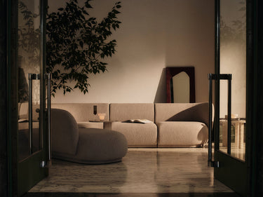 Reposabrazos Derecho Sofá Modular Rico Bouclé Suave Natural Diseño Elegante Confort Superior