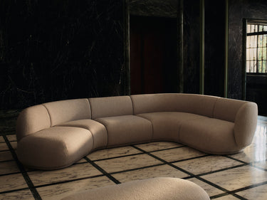 Reposabrazos Derecho Sofá Modular Rico Bouclé Suave Natural Diseño Elegante Confort Superior