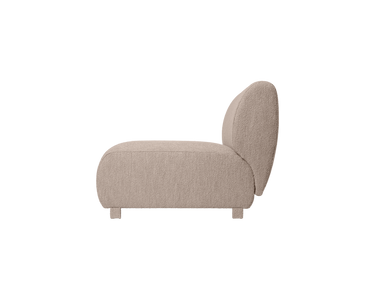 Sofá Modular Rico Central Bouclé Suave Natural Curvo Diseño Elegante Confortable