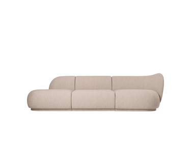 Sofá Modular Rico Central Bouclé Suave Natural Curvo Diseño Elegante Confortable
