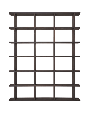 Estantería Kona Roble Oscuro 3x6 Moderna, Amplio Almacenamiento, Diseño Funcional Elegante