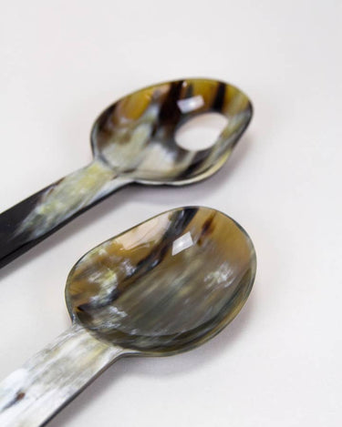 Cucharas para ensalada Black Souche artesanales pareja elegante