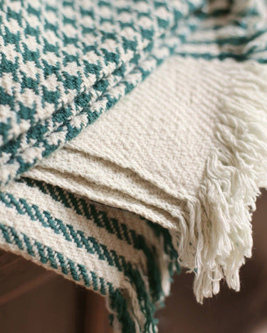 Plaid pata de gallo khadi Caravane vista lateral
