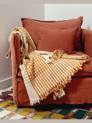 Plaid de pata de gallo en khadi Caravane