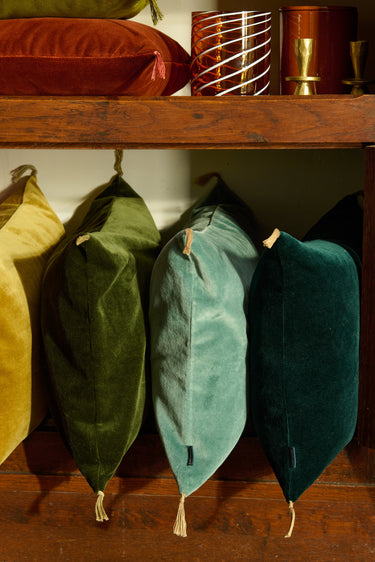 Funda cojín terciopelo lavado Caravane varios colores
