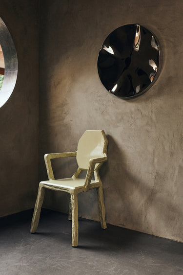Sillón Medallón de Madera de Sungkai Verde Agua 74 x 64 x 97 cm