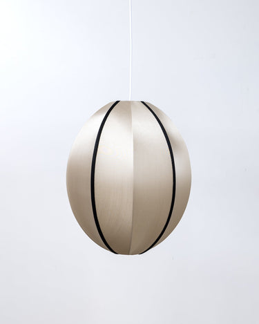 Pantalla Colgante Oval de Seda Escandinava E27 Acabado Clásico