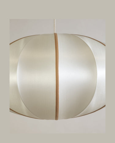 Lámpara Colgante Calabaza Seda Offwhite y Ámbar E27