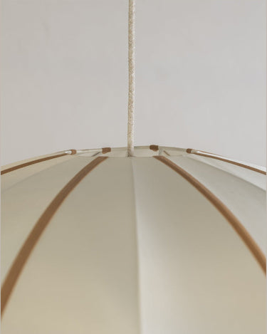 Lámpara Colgante Calabaza Seda Offwhite y Ámbar E27