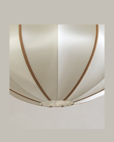 Lámpara Colgante Calabaza Seda Offwhite y Ámbar E27