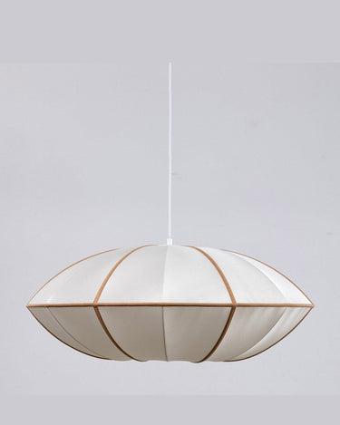 Lámpara colgante UFO de seda Offwhite Ámbar diseño escandinavo
